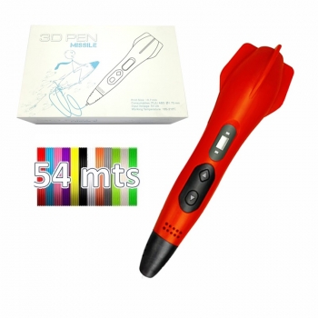Lapiz impresora 3D Misil Smaffox SMA-2 + 54mts filamentos