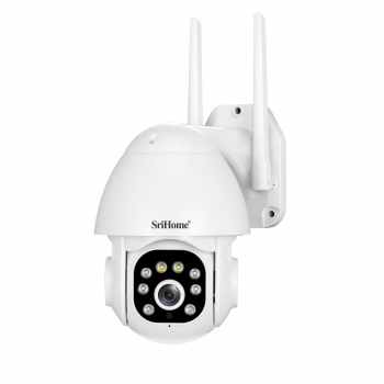 Cámara IP PTZ WIFI 3MP 1296P Srihome SH039B Luz LED y Sirena