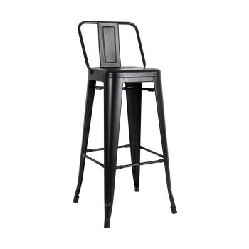 Taburete Piso con respaldo de Metal Tolix para Bar Comedor LF5-03HB
