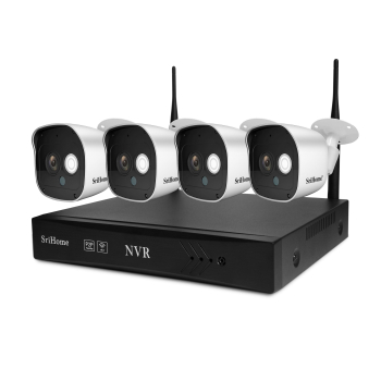 Kit NVR inalámbrico Sistema de 4 Cámaras de seguridad IP Wifi 1080P 2MP Sricam Srihome NVS002