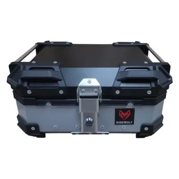 RIDEWOLF 0712-28 Baúl Top Case para motocicleta 28L Plateado
