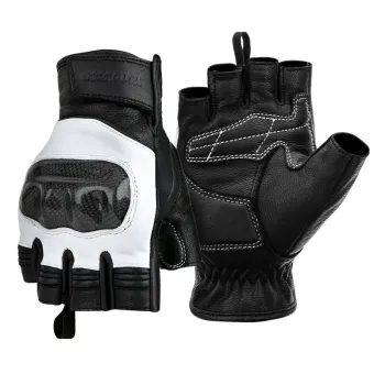 Guantes de medio dedo de cuero para motocilcimo Motowolf 0334B