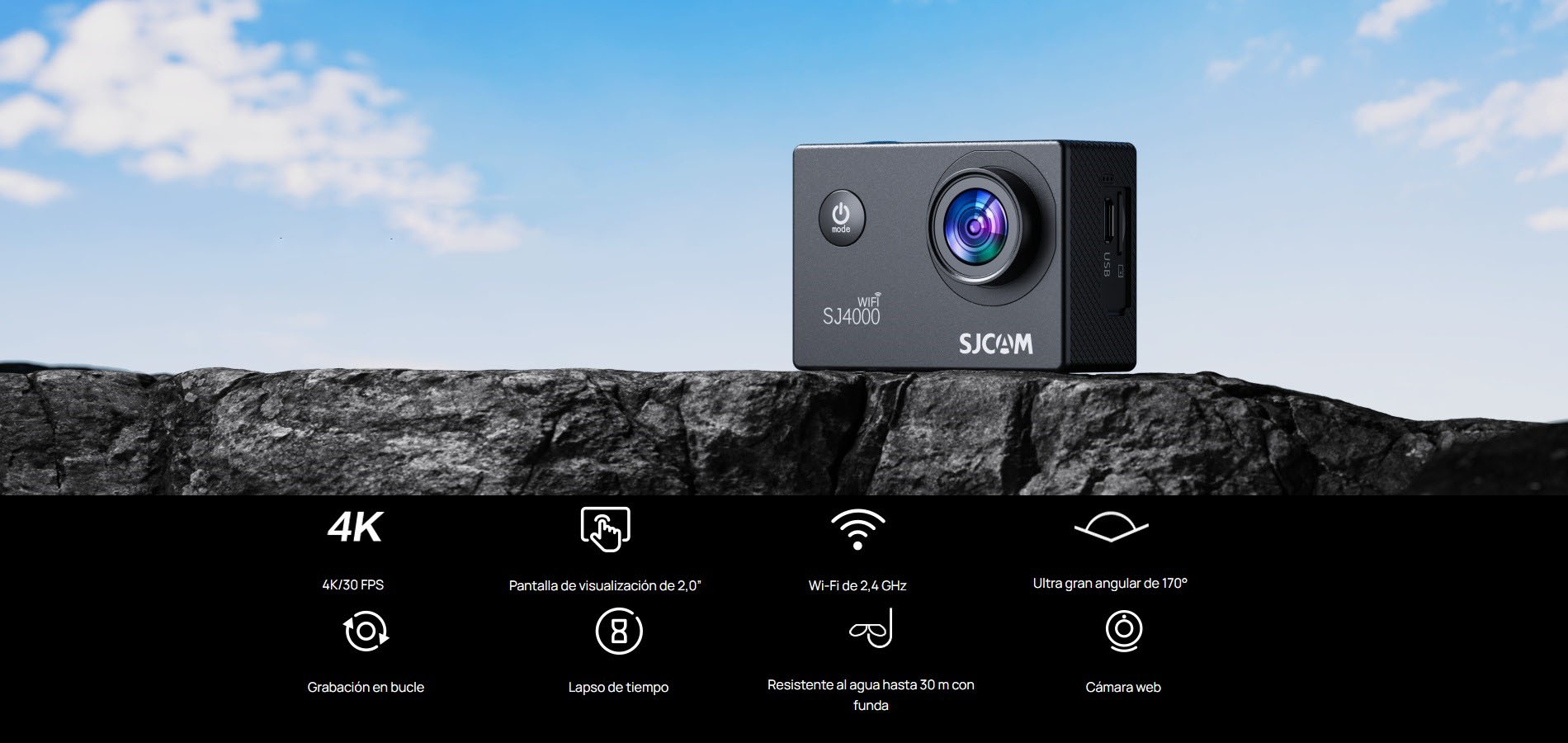 Camara Deportiva 4k SJCAM SJ4000 con WIFI